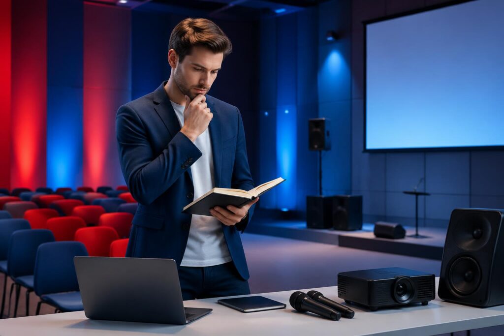 découvrez notre checklist complète pour choisir le matériel audiovisuel idéal pour un séminaire de 200 personnes, en optimisant la location sans dépasser votre budget.