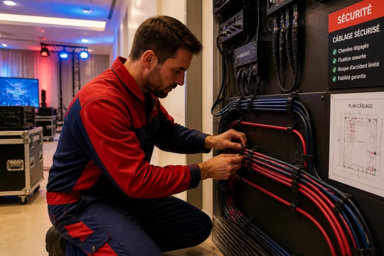 découvrez nos conseils pour un câblage propre et sécurisé lors de vos événements, afin d'éviter accidents et débranchements intempestifs.