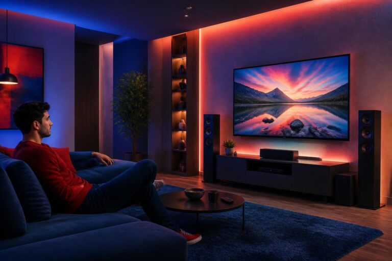 découvrez comment configurer votre matériel av pour salon avec un stand attractif et harmonieux, alliant son, écran et éclairage pour une expérience immersive sans agression visuelle ni sonore.