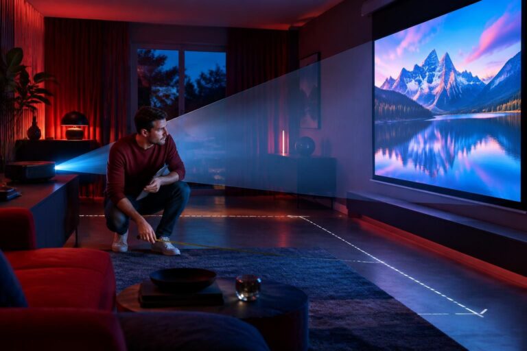 découvrez comment calculer la distance de projection idéale pour votre vidéoprojecteur et choisir un emplacement adapté à votre pièce, sans mauvaise surprise.